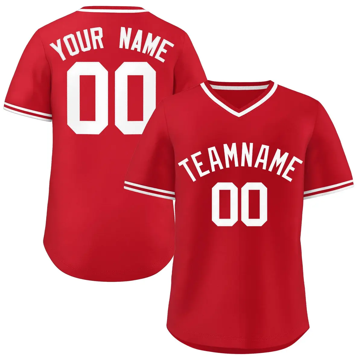 White Red Classic Authentic Pullover Baseball Jersey