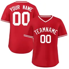 White Red Classic Authentic Pullover Baseball Jersey