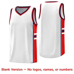 White Red Classic Color Block Uniform Basketball Jersey 6