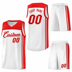 White Red Classic Sets Sports Basketball Jersey 6