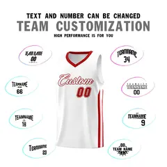 White Red Classic Sets Sports Basketball Jersey 4