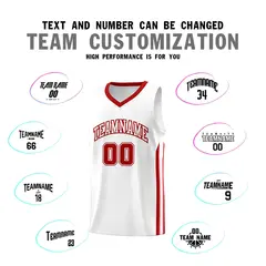 White Red Classic Sets Sports Basketball Jersey 4