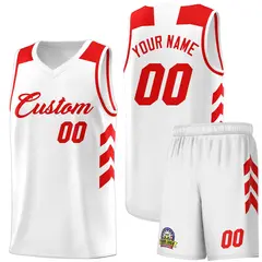 White Red Classic Sets Sports Basketball Jersey