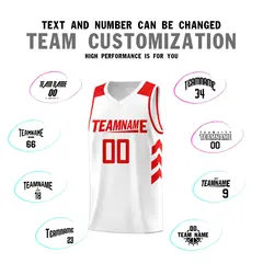 White Red Classic Sets Sports Basketball Jersey 4