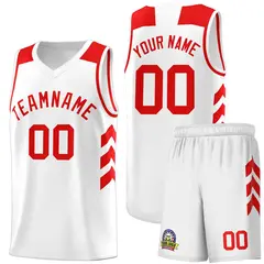 White Red Classic Sets Sports Basketball Jersey