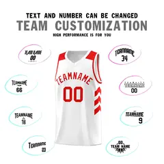 White Red Classic Sets Sports Basketball Jersey 4