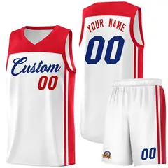 White Red Classic Sets Sports Basketball Jersey
