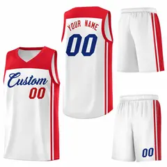 White Red Classic Sets Sports Basketball Jersey 6