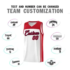 White Red Classic Sets Sports Basketball Jersey 4