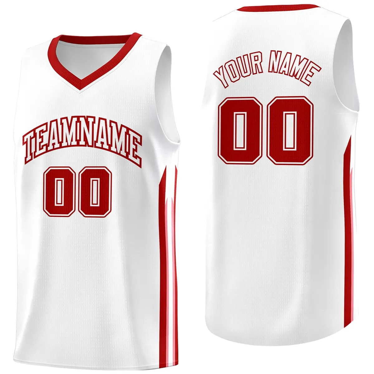 White Red Classic Sport Fashion Basketball Jersey