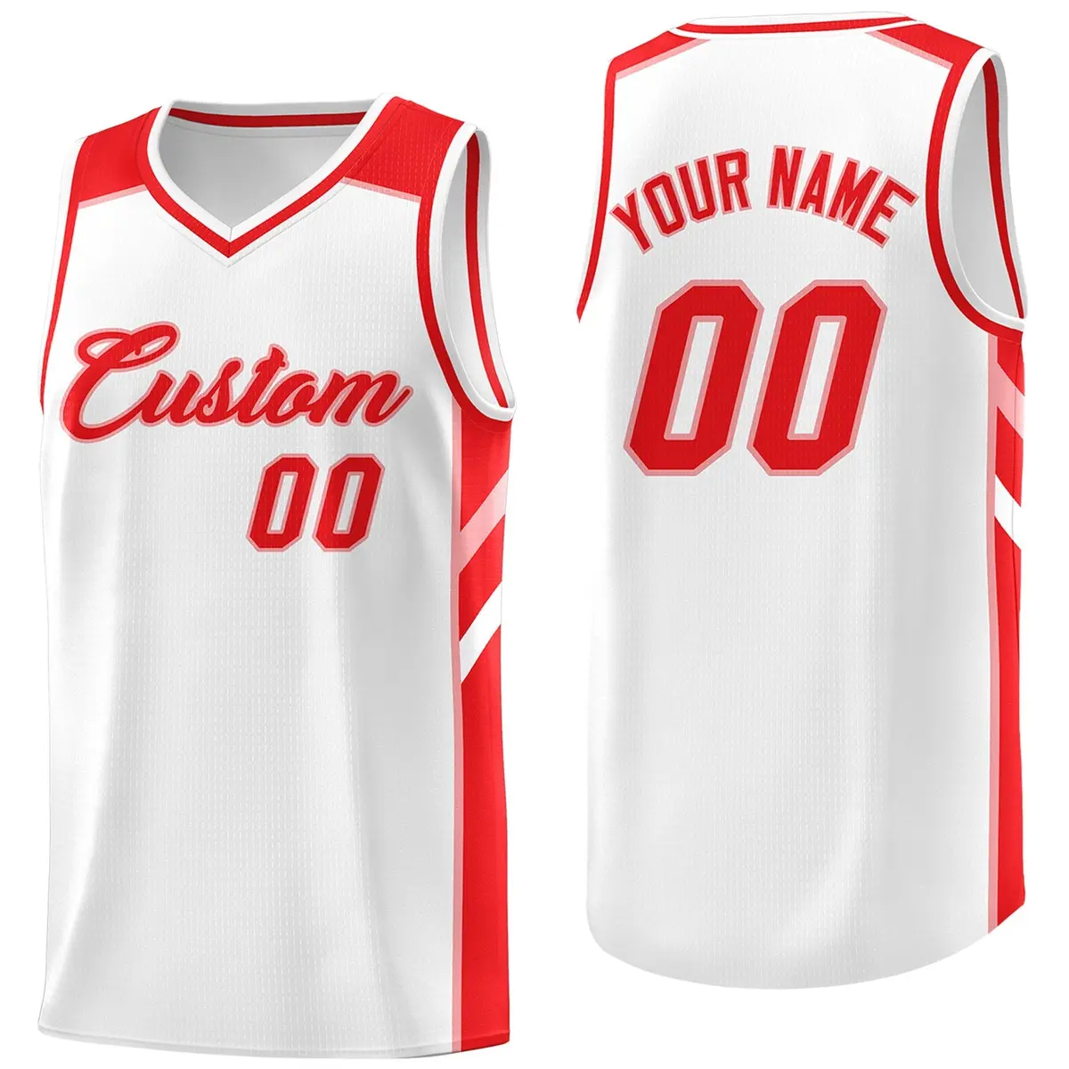 White Red Classic Sport Fashion Basketball Jersey