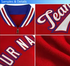 White Red Classic Varsity Full-Snap Letterman Jacket 7