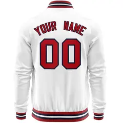 White Red Classic Varsity Full-Zip Letterman Baseball Jacket 6