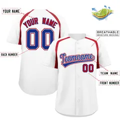 White Red Color Block Authentic Baseball Jersey 2