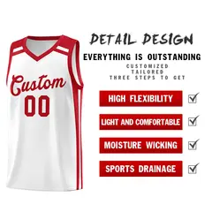 White Red Color Charge Series Basketball Jersey 2
