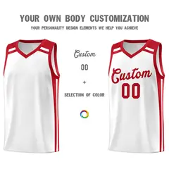 White Red Color Charge Series Basketball Jersey 3