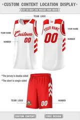White Red Double Side Sets Men Basketball Jersey 4