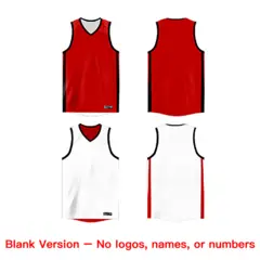 White Red Double Side Sportswear Basketball Jersey 3