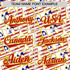 White Red Gold American Flag Graffiti Split Independence Day Baseball Jersey 3