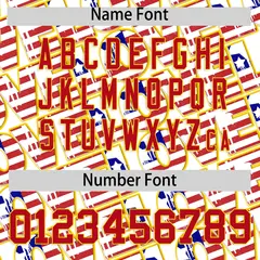 White Red Gold American Flag Graffiti Split Independence Day Baseball Jersey 4
