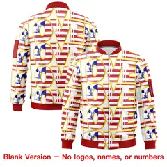 White Red Gold American Flag Independence Day Full Zip Wrinkle-Resistant Jacket 6