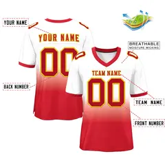 White Red-Gold Gradient Outdoor Football Jersey 2