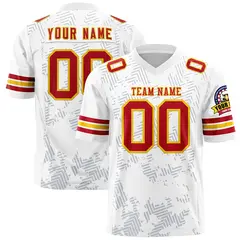 White Red-Gold Graffiti Line Authentic Football Jersey 1