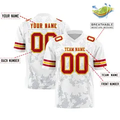 White Red-Gold Graffiti Line Authentic Football Jersey 2