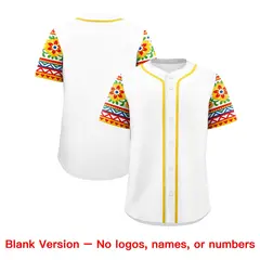 White Red Gold Graffiti Mexican Style Baseball Jersey 2
