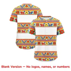 White Red Gold Graffiti Mexican Style Baseball Jersey 2