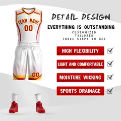White Red-Gold Graffiti Points Element Basketball Jersey 2