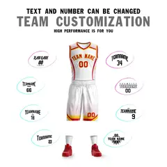 White Red-Gold Graffiti Points Element Basketball Jersey 4