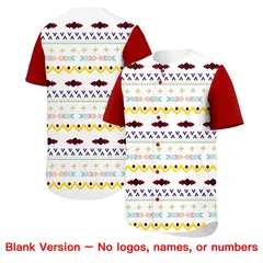 White Red Gold Mexican Style Baseball Jersey 7