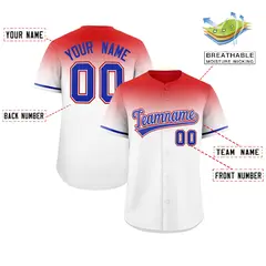 White Red Gradient Authentic Baseball Jersey 2