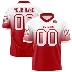 White Red Gradient Fashion Authentic Football Jersey 1