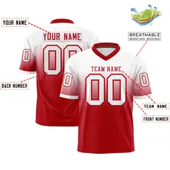 White Red Gradient Fashion Authentic Football Jersey 2
