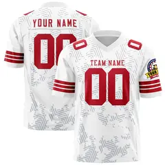 White Red Graffiti Line Authentic Football Jersey