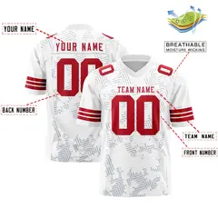 White Red Graffiti Line Authentic Football Jersey 2