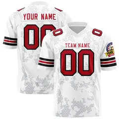 White Red Graffiti Line Authentic Football Jersey 1