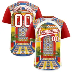 White Red Graffiti Mexican Style Baseball Jersey