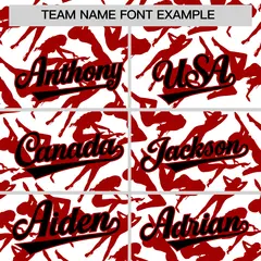 White Red Graffiti Pattern Baseball Jersey 3
