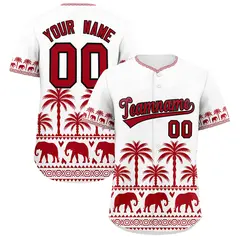 White Red Graffiti Pattern Bossinia Style Baseball Jersey 1