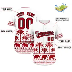 White Red Graffiti Pattern Bossinia Style Baseball Jersey 2