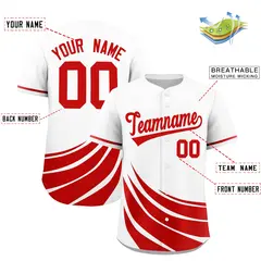 White Red Graffiti Wind Mark Baseball Jersey 2