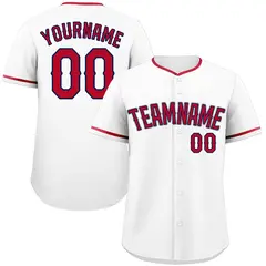 White Red-Gray Authentic Classic Baseball Jersey 1