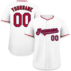 White Red-Gray Authentic Classic Baseball Jersey 1