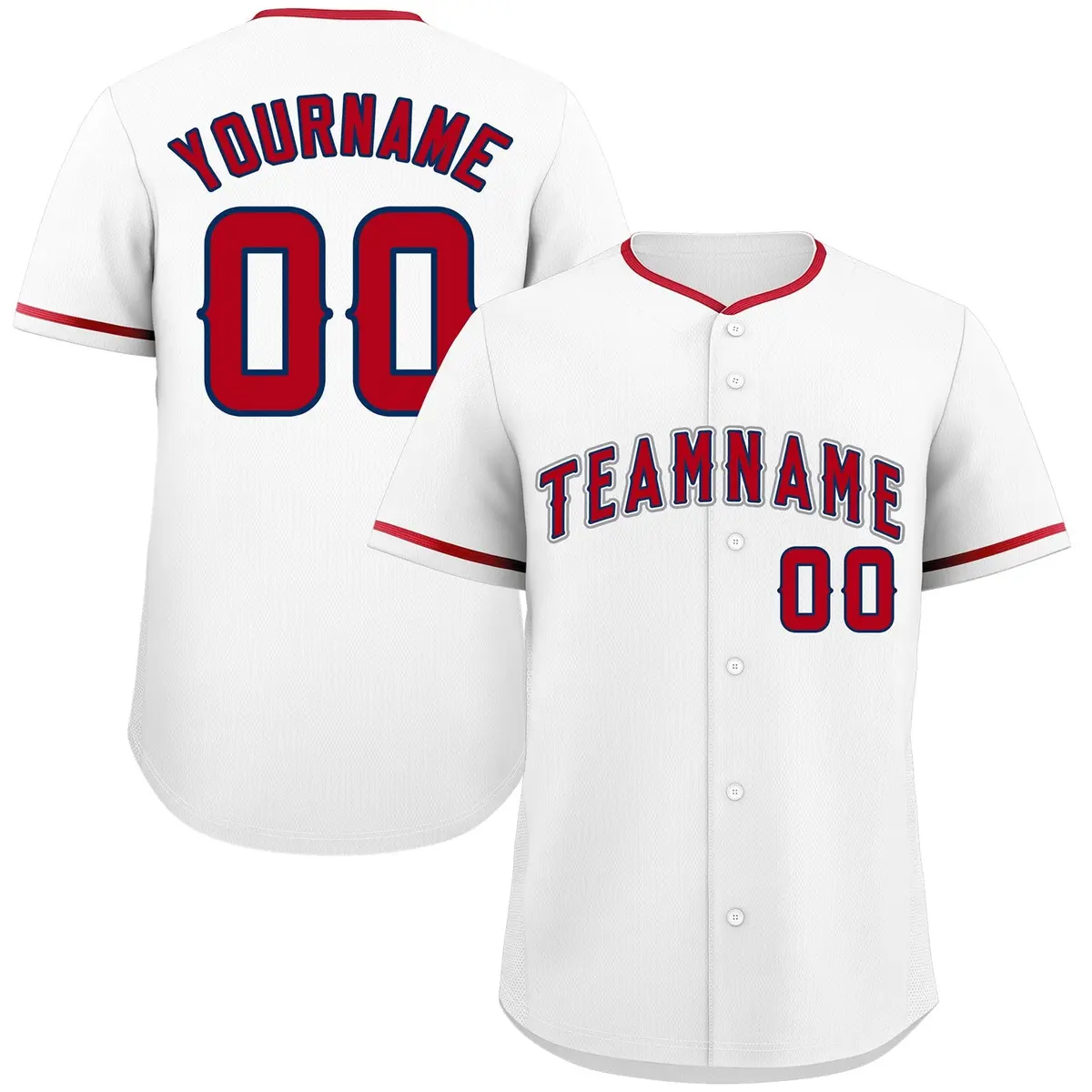 White Red-Gray Bull Classic Authentic Baseball Jersey