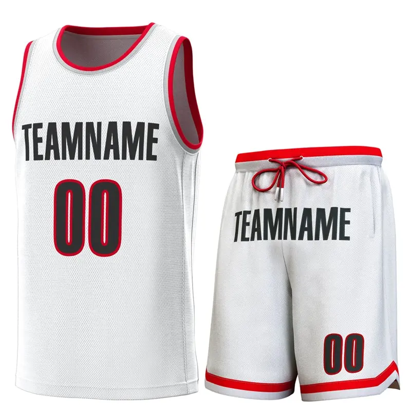 White Red-Gray Classic Sets Basketball Jersey