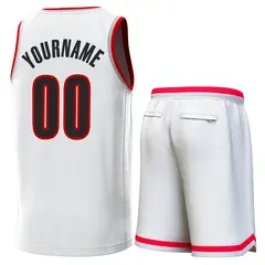 White Red-Gray Classic Sets Basketball Jersey 3
