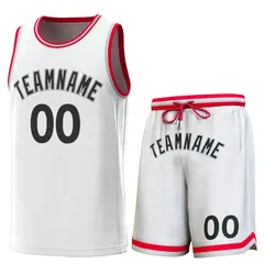 White Red-Gray Classic Sets Basketball Jersey 1